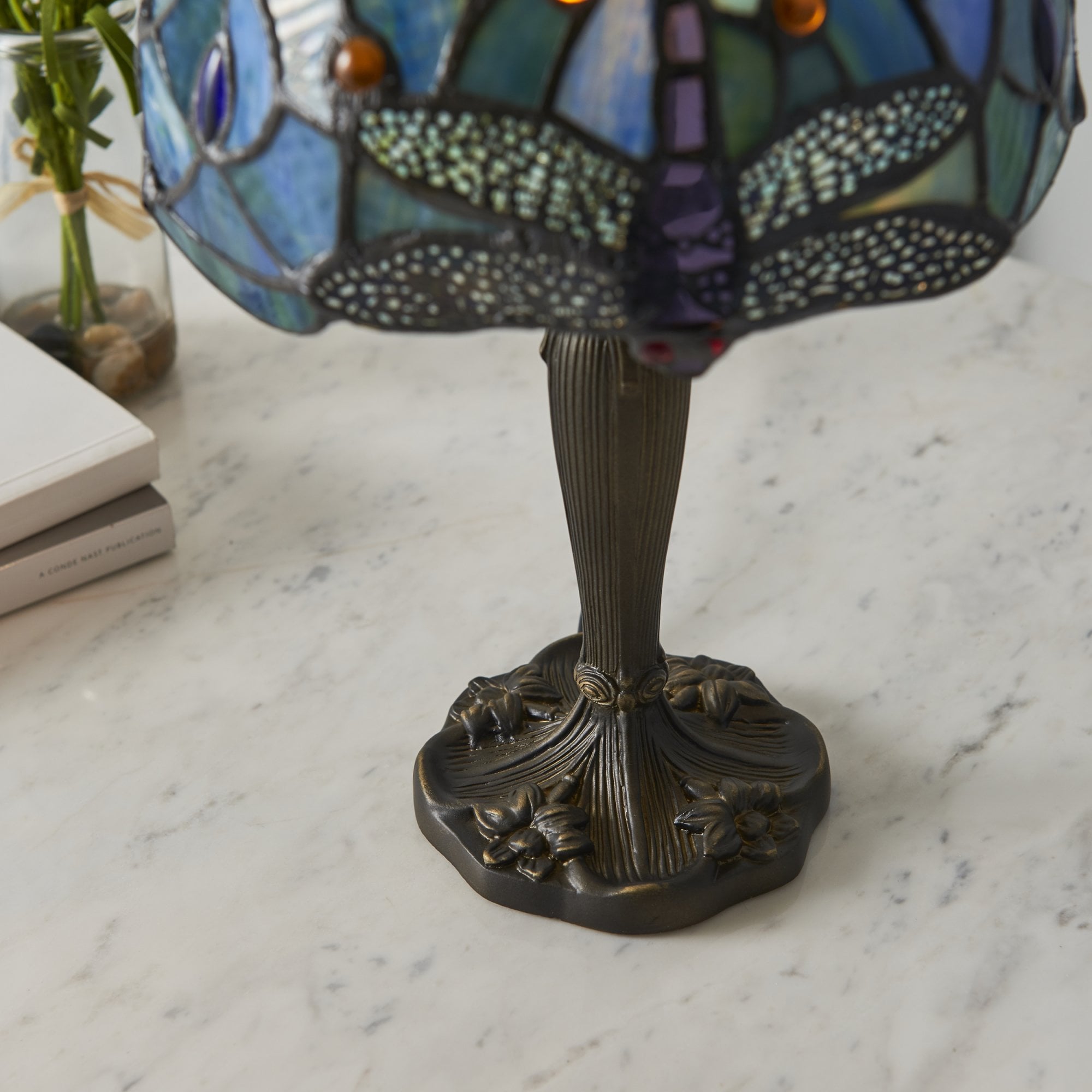 64088 Dragonfly Blue Tiffany Intermediate Table Lamp