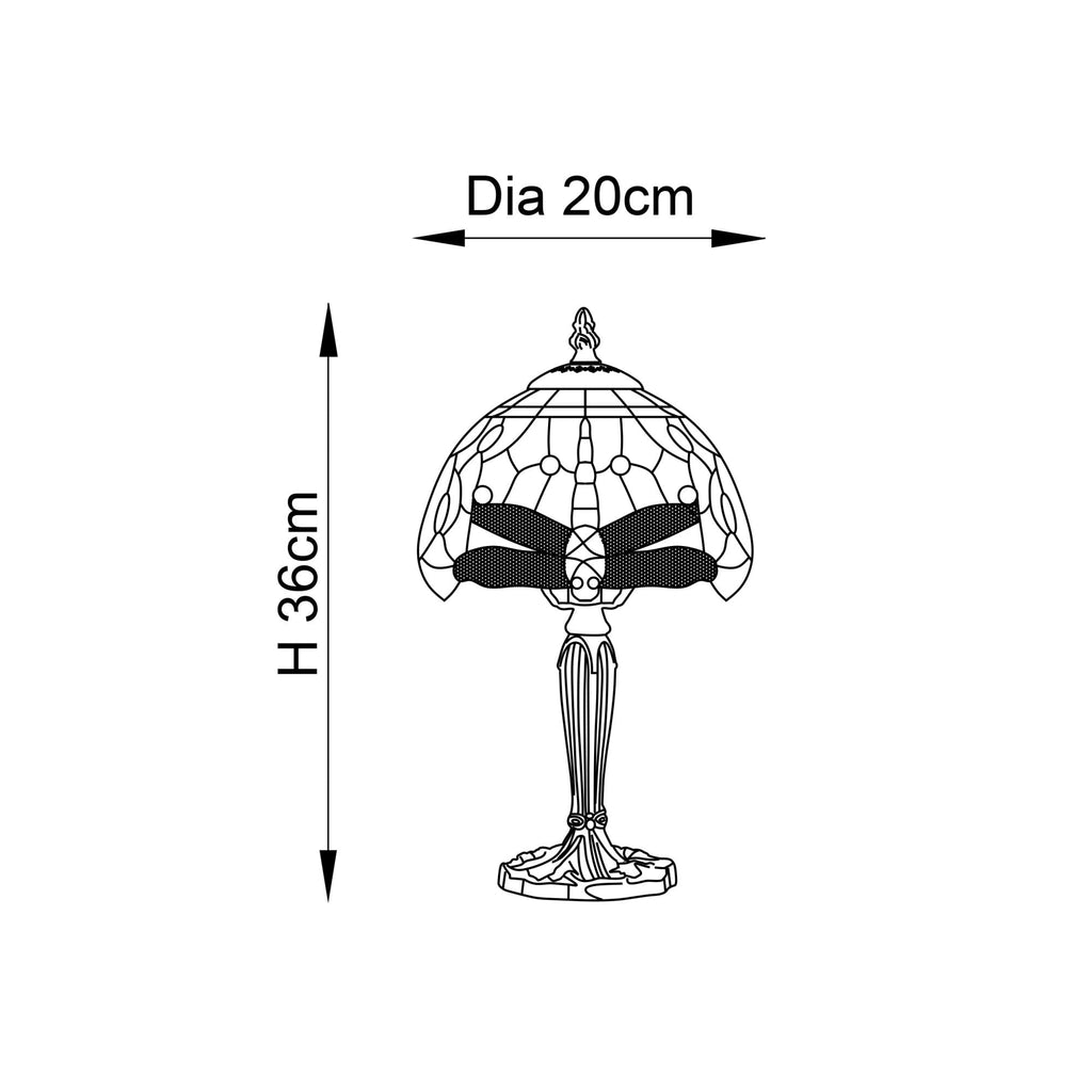 64088 Dragonfly Blue Tiffany Intermediate Table Lamp