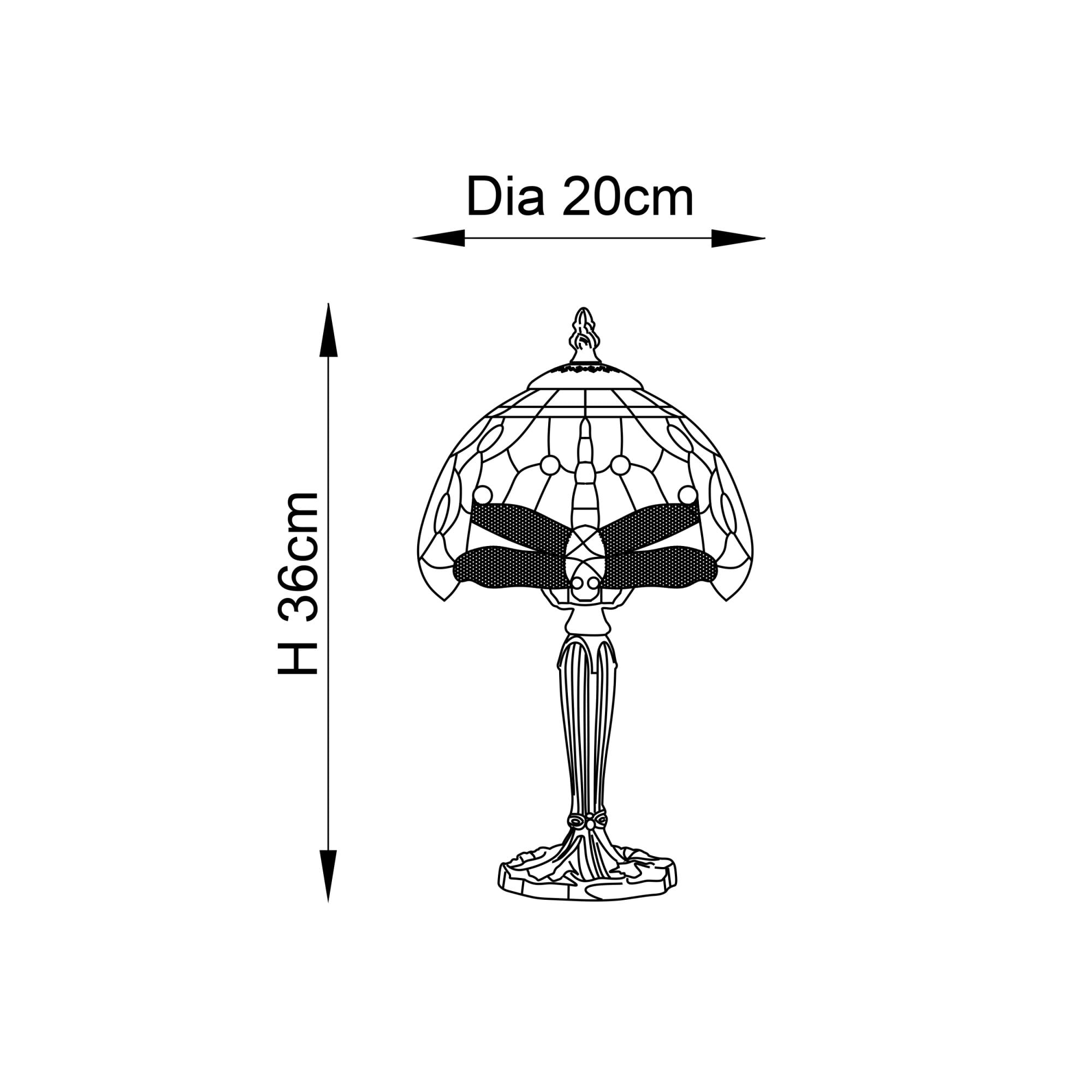 64088 Dragonfly Blue Tiffany Intermediate Table Lamp