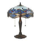64089 Dragonfly Blue Tiffany Medium Table Lamp