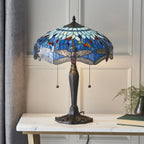 64089 Dragonfly Blue Tiffany Medium Table Lamp