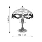 64089 Dragonfly Blue Tiffany Medium Table Lamp