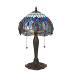 64090 Dragonfly Blue Tiffany Small Table Lamp