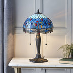 64090 Dragonfly Blue Tiffany Small Table Lamp