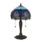 64090 Dragonfly Blue Tiffany Small Table Lamp