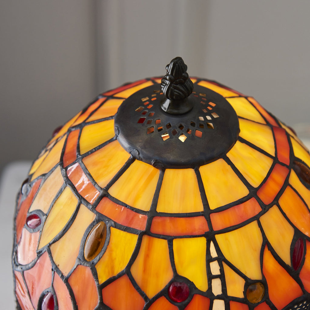 64091 Dragonfly Flame Tiffany Intermediate Table Lamp