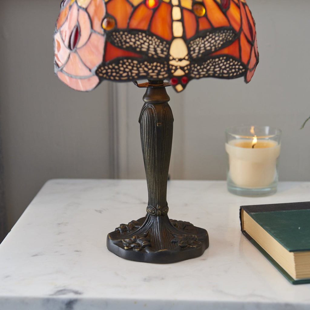 64091 Dragonfly Flame Tiffany Intermediate Table Lamp
