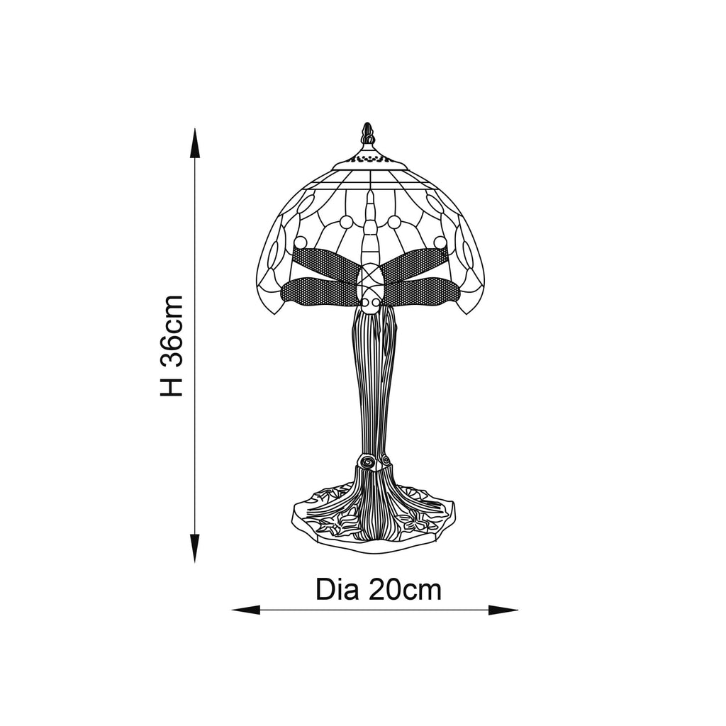 64091 Dragonfly Flame Tiffany Intermediate Table Lamp