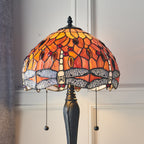 64092 Dragonfly Flame Tiffany Small Table Lamp