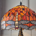 64092 Dragonfly Flame Tiffany Small Table Lamp
