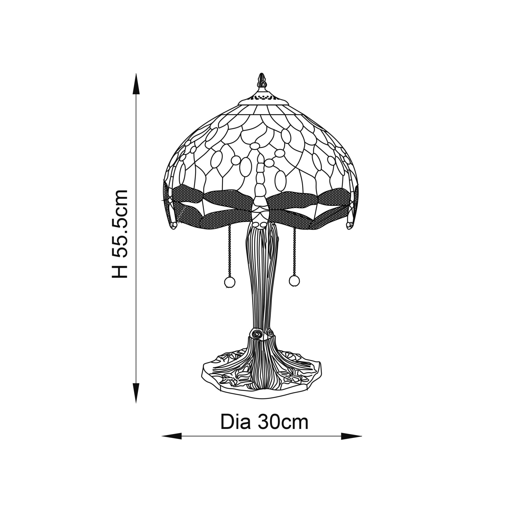 64092 Dragonfly Flame Tiffany Small Table Lamp