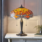 64093 Dragonfly Flame Tiffany Medium Table Lamp