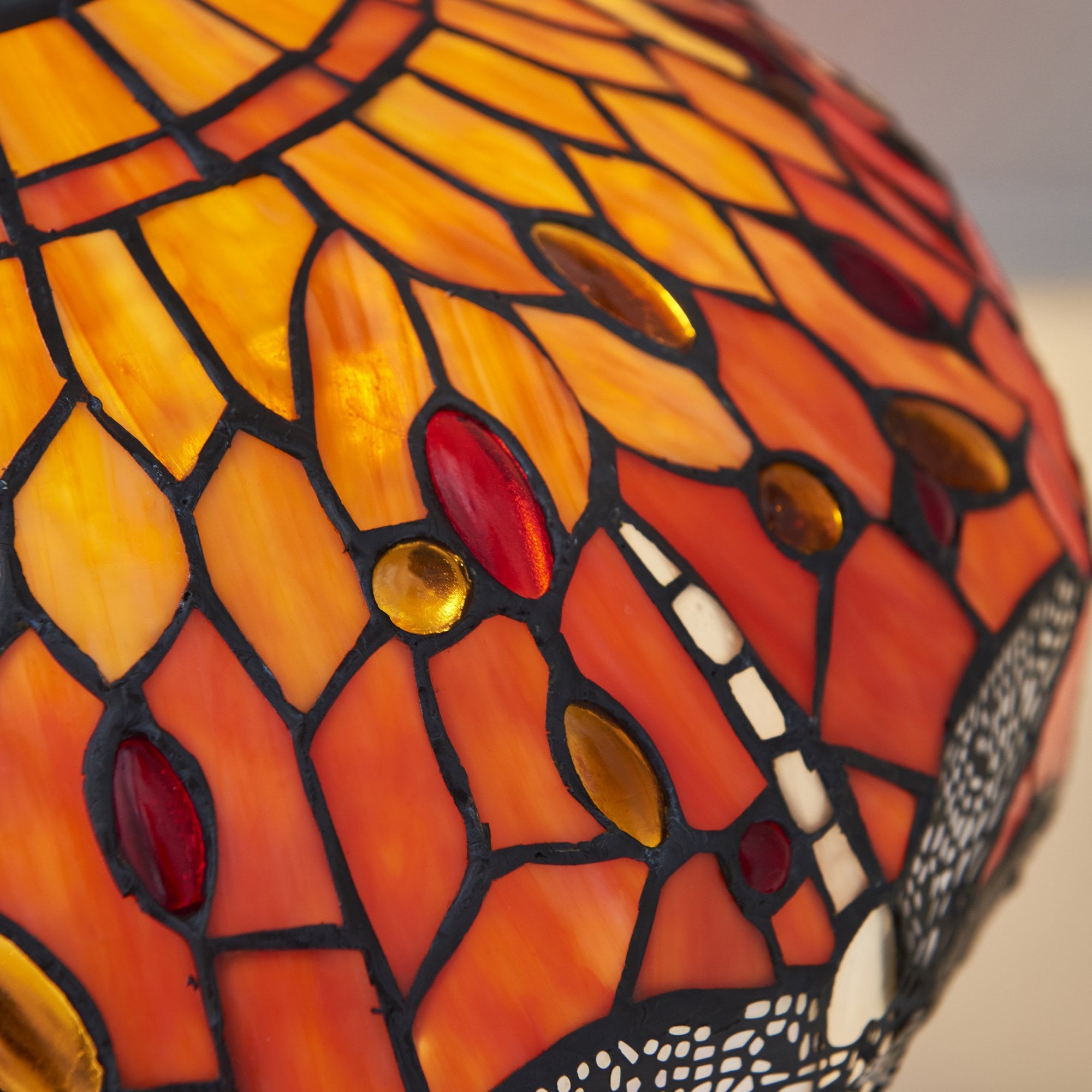 64093 Dragonfly Flame Tiffany Medium Table Lamp