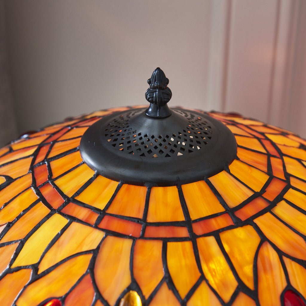 64093 Dragonfly Flame Tiffany Medium Table Lamp
