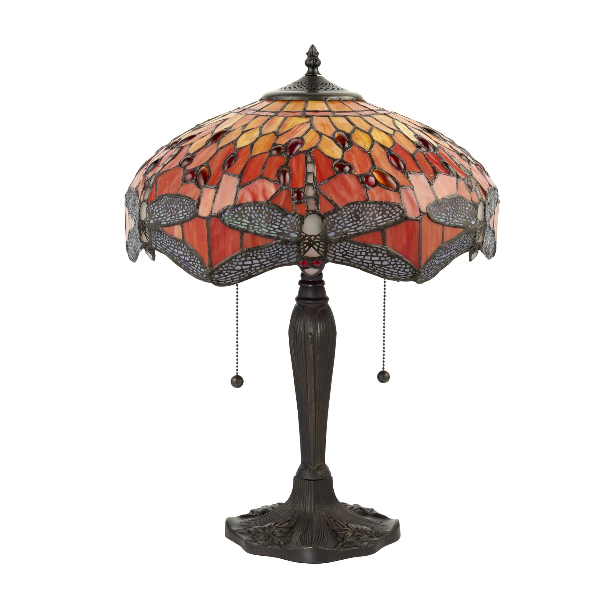 64093 Dragonfly Flame Tiffany Medium Table Lamp