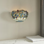 64102 Dragonfly Blue Tiffany Wall Light