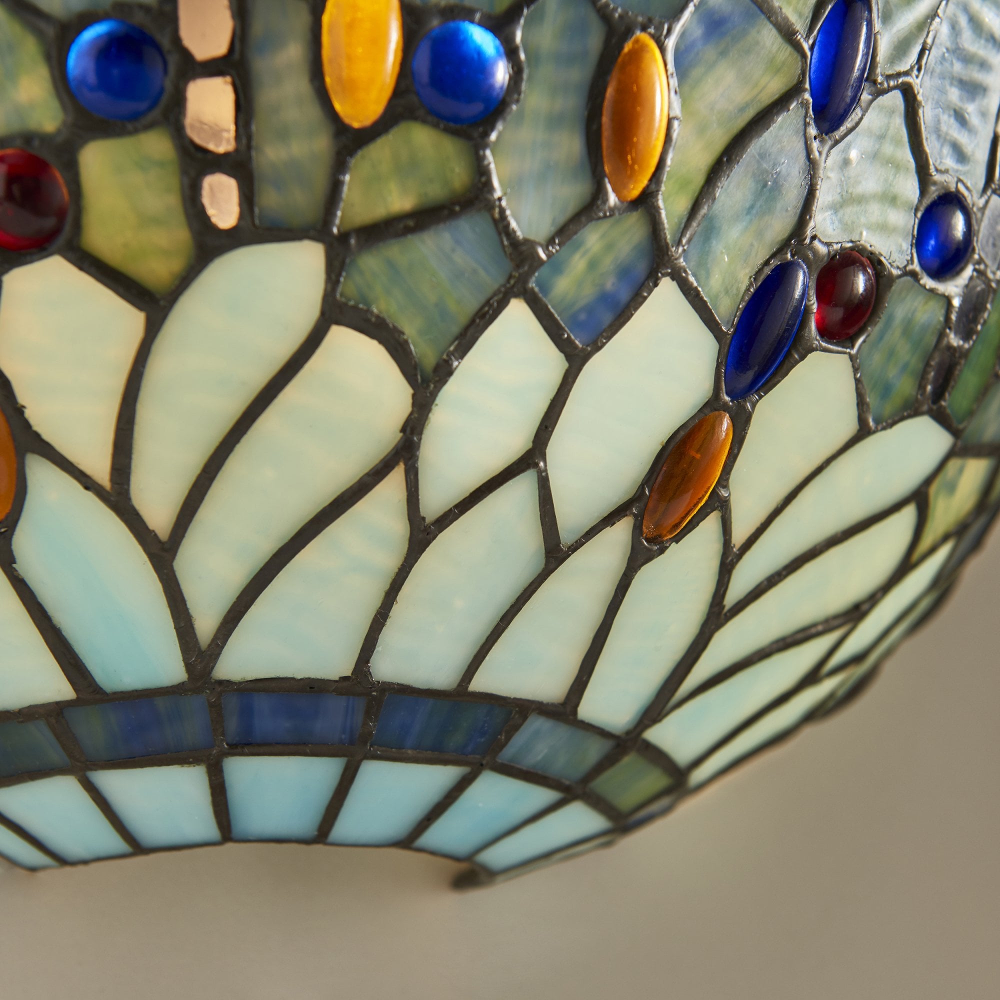 64102 Dragonfly Blue Tiffany Wall Light