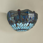 64102 Dragonfly Blue Tiffany Wall Light