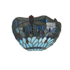 64102 Dragonfly Blue Tiffany Wall Light