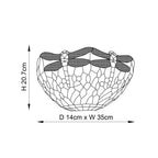 64102 Dragonfly Blue Tiffany Wall Light