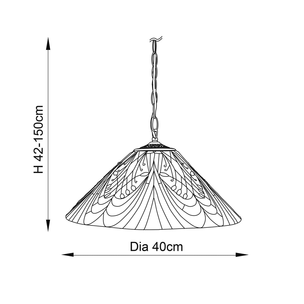 64162 Hector Tiffany Medium 1 Light Pendant