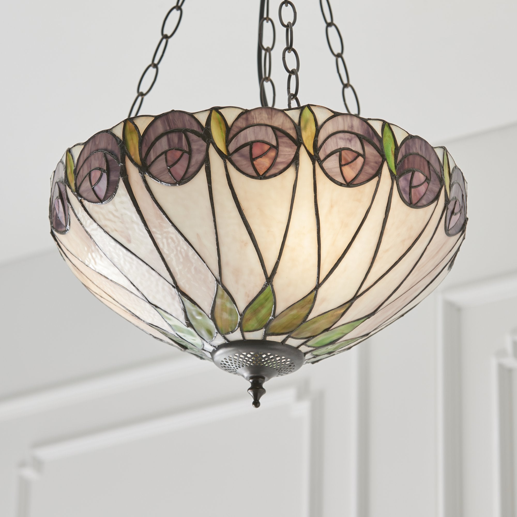 64175 Hutchinson Tiffany Medium Inverted 3 Light Pendant