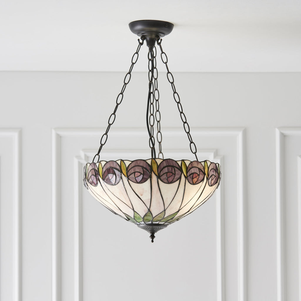 64175 Hutchinson Tiffany Medium Inverted 3 Light Pendant