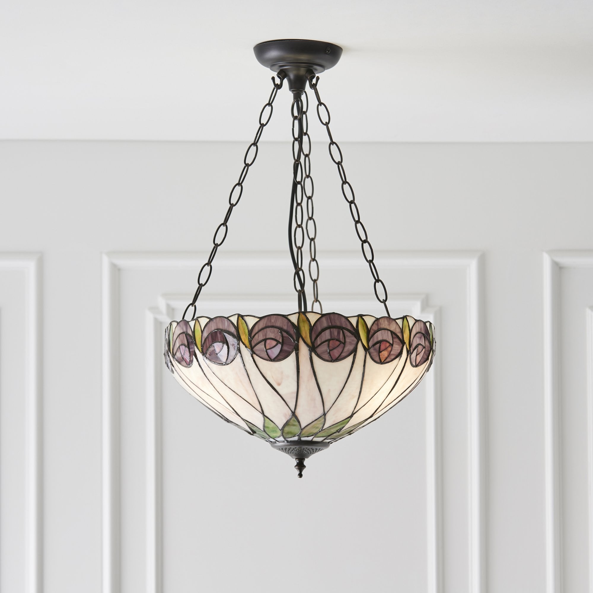 64175 Hutchinson Tiffany Medium Inverted 3 Light Pendant