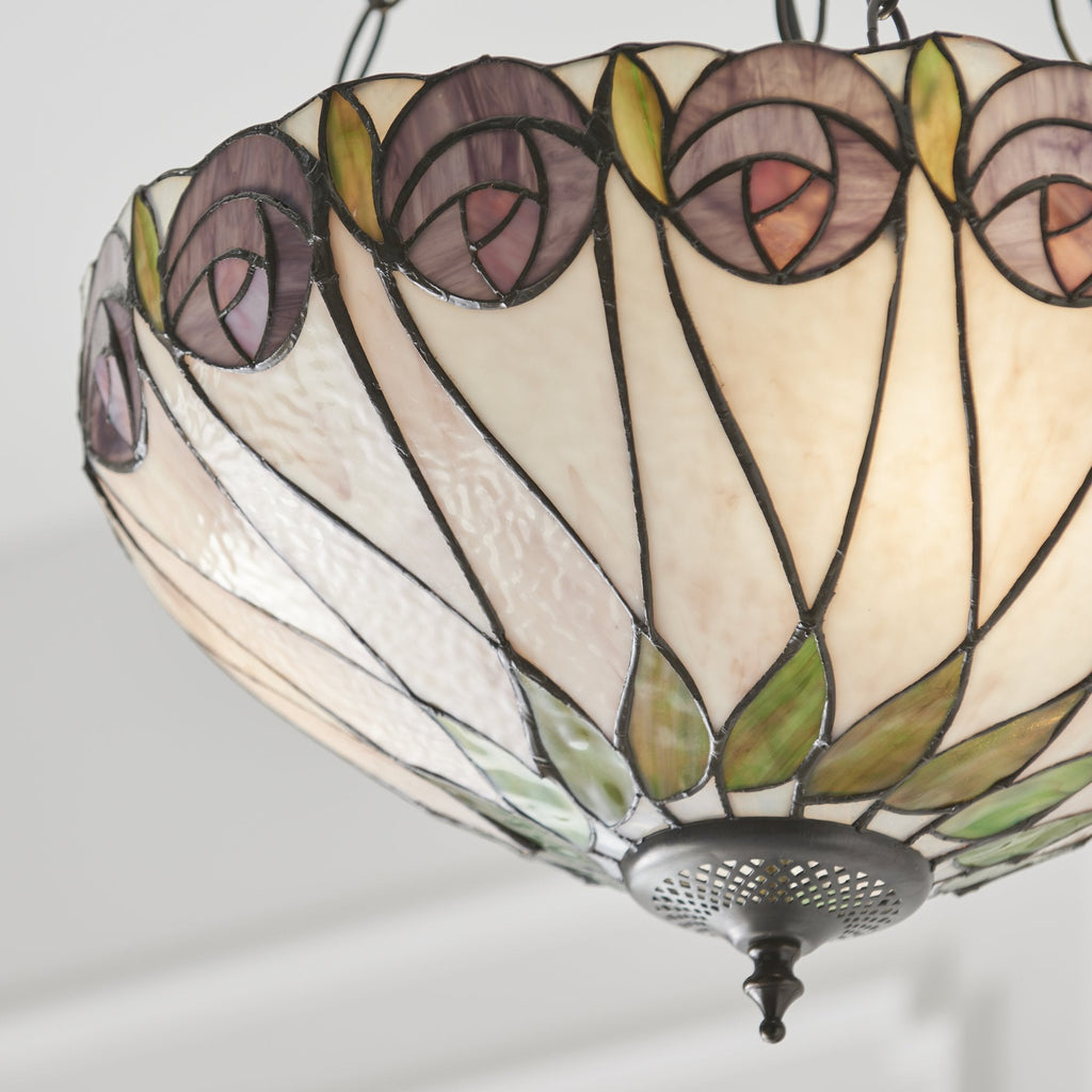 64175 Hutchinson Tiffany Medium Inverted 3 Light Pendant