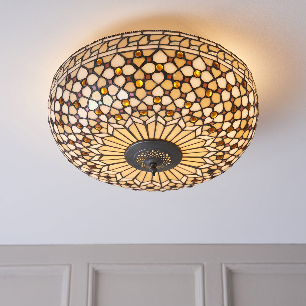 64276 Mille Feux Tiffany Large 2 Light Flush