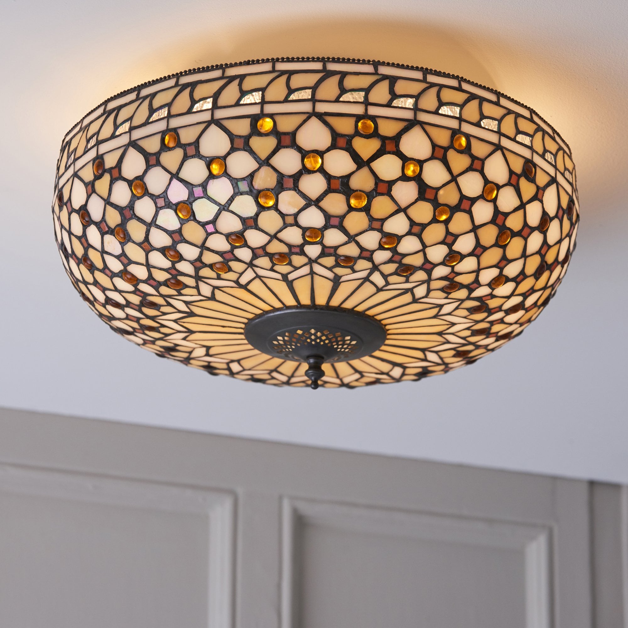 64276 Mille Feux Tiffany Large 2 Light Flush