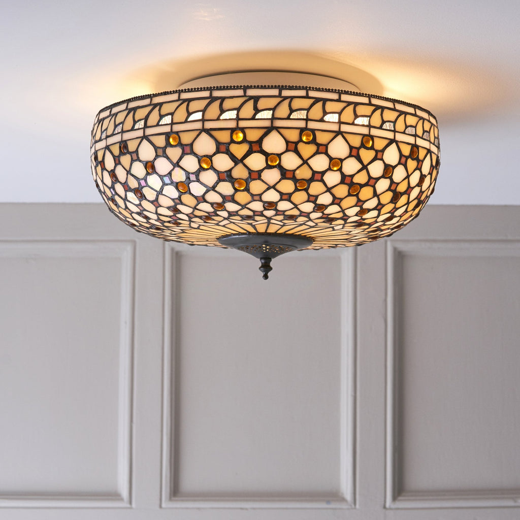 64276 Mille Feux Tiffany Large 2 Light Flush
