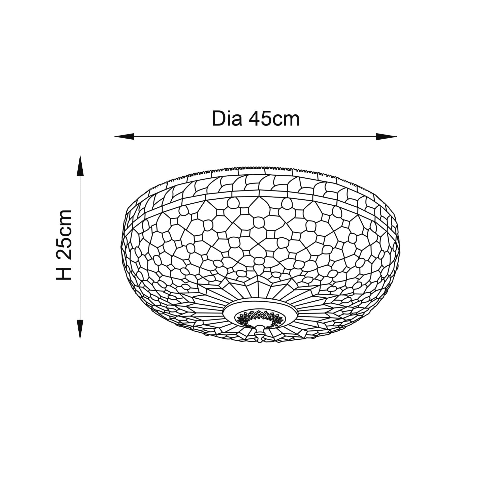 64276 Mille Feux Tiffany Large 2 Light Flush