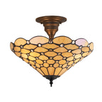64300 Pearl Tiffany Medium 3 Light Semi Flush