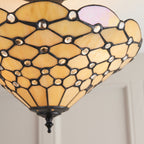 64300 Pearl Tiffany Medium 3 Light Semi Flush