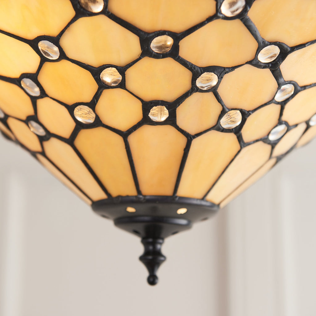 64300 Pearl Tiffany Medium 3 Light Semi Flush