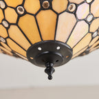 64300 Pearl Tiffany Medium 3 Light Semi Flush