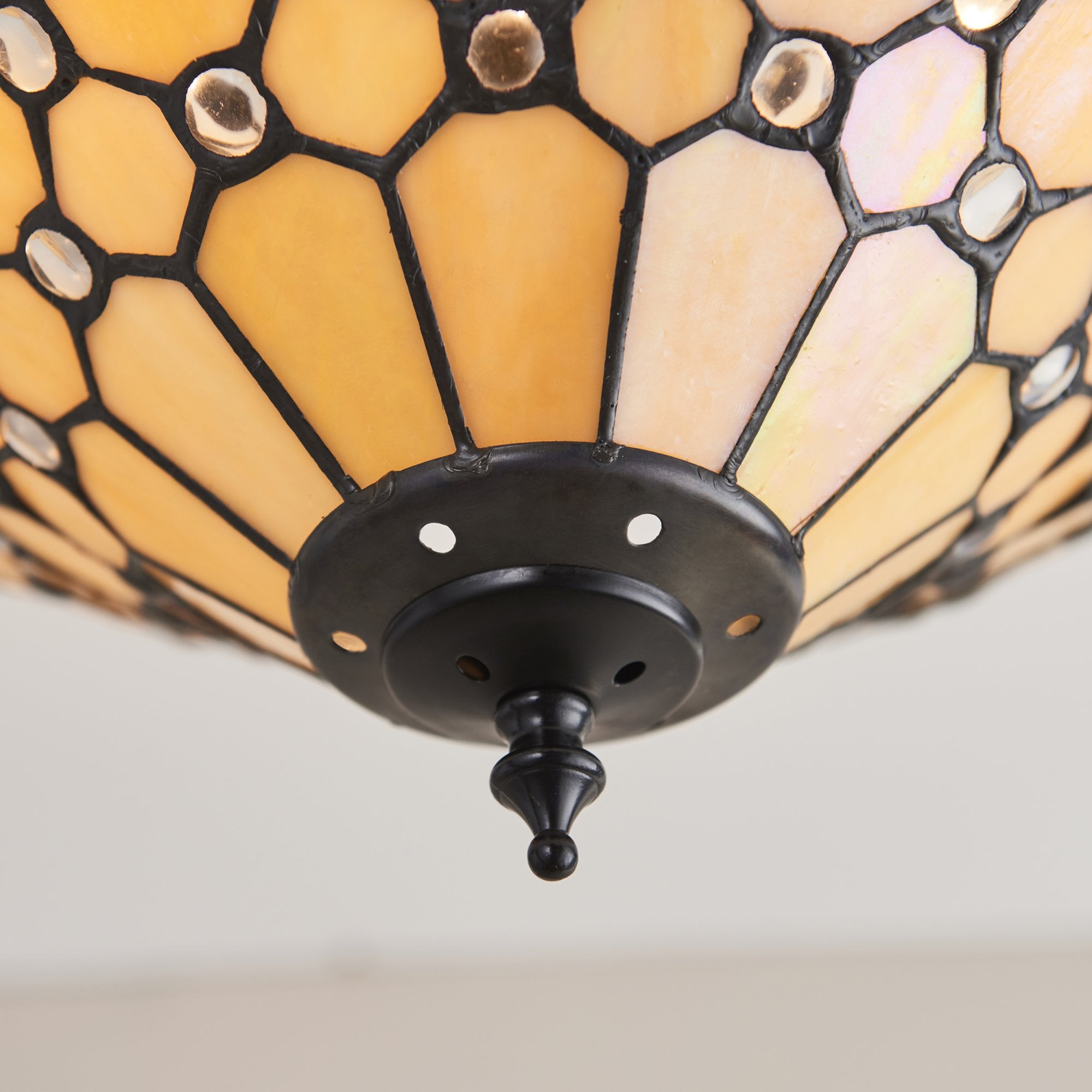 64300 Pearl Tiffany Medium 3 Light Semi Flush