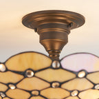 64300 Pearl Tiffany Medium 3 Light Semi Flush