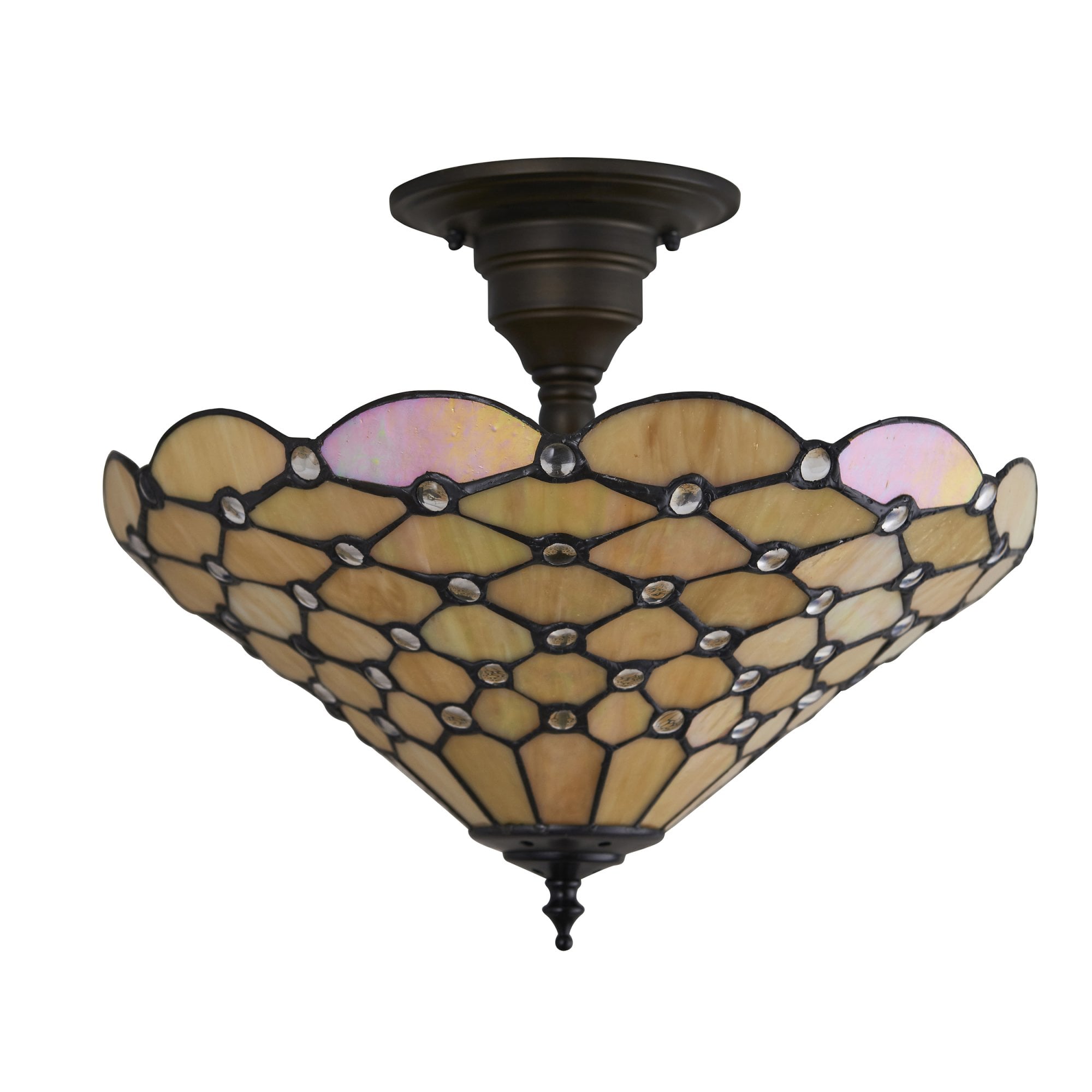 64300 Pearl Tiffany Medium 3 Light Semi Flush