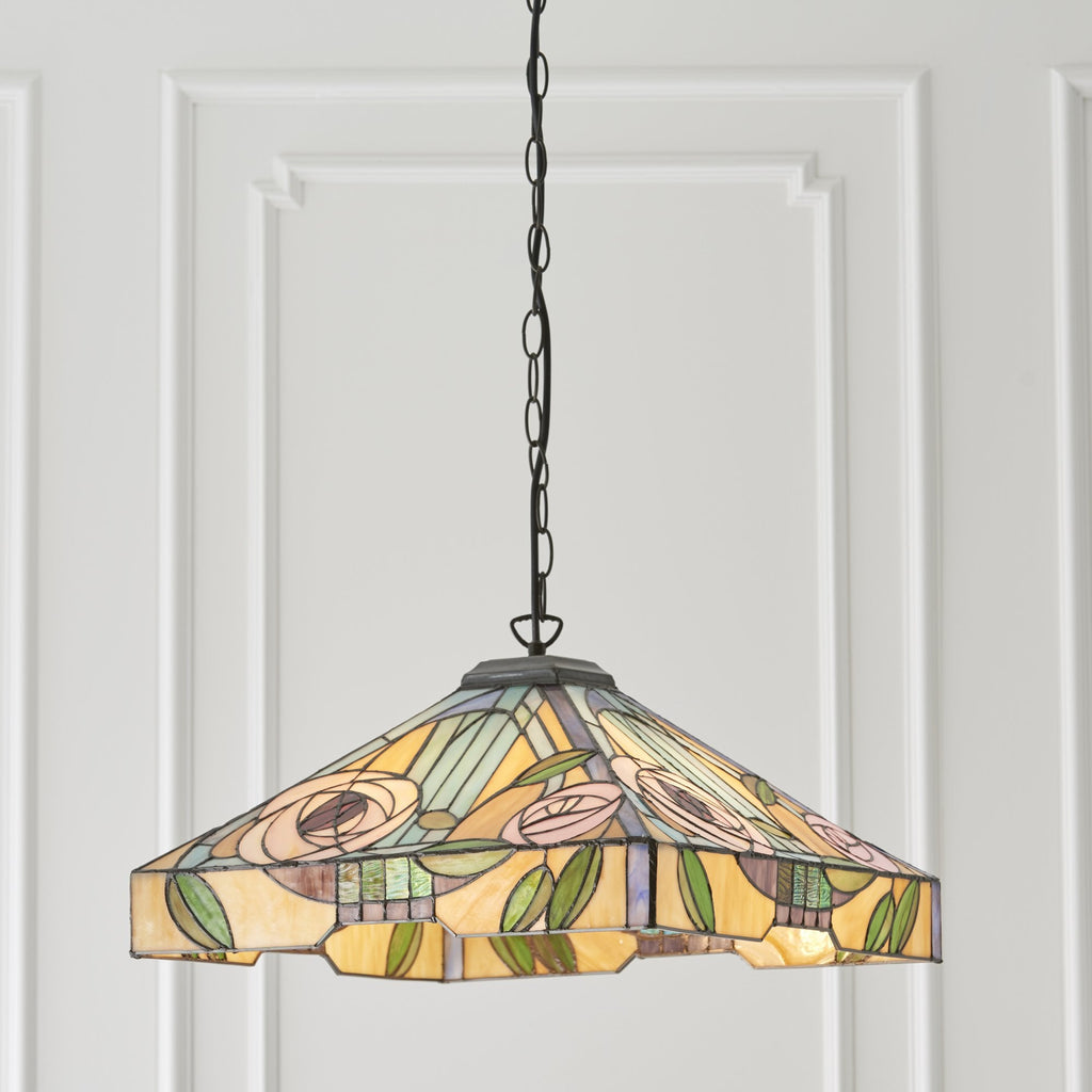 64384 Willow Tiffany Large 3 Light Pendant