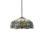 66148 Dragonfly Blue Tiffany Large 3 Light Pendant