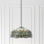 66148 Dragonfly Blue Tiffany Large 3 Light Pendant