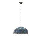 66148 Dragonfly Blue Tiffany Large 3 Light Pendant