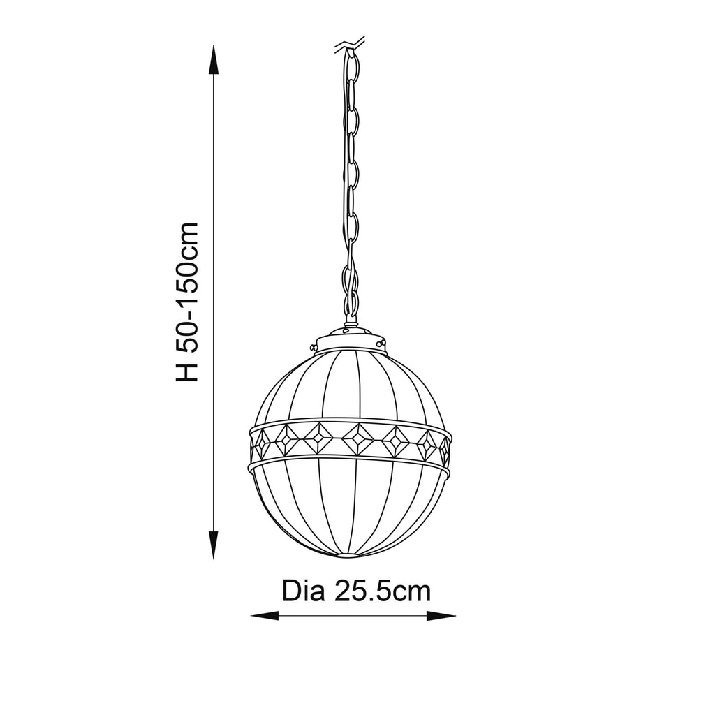 67044 Fargo Tiffany Small Globe 1 Light Pendant