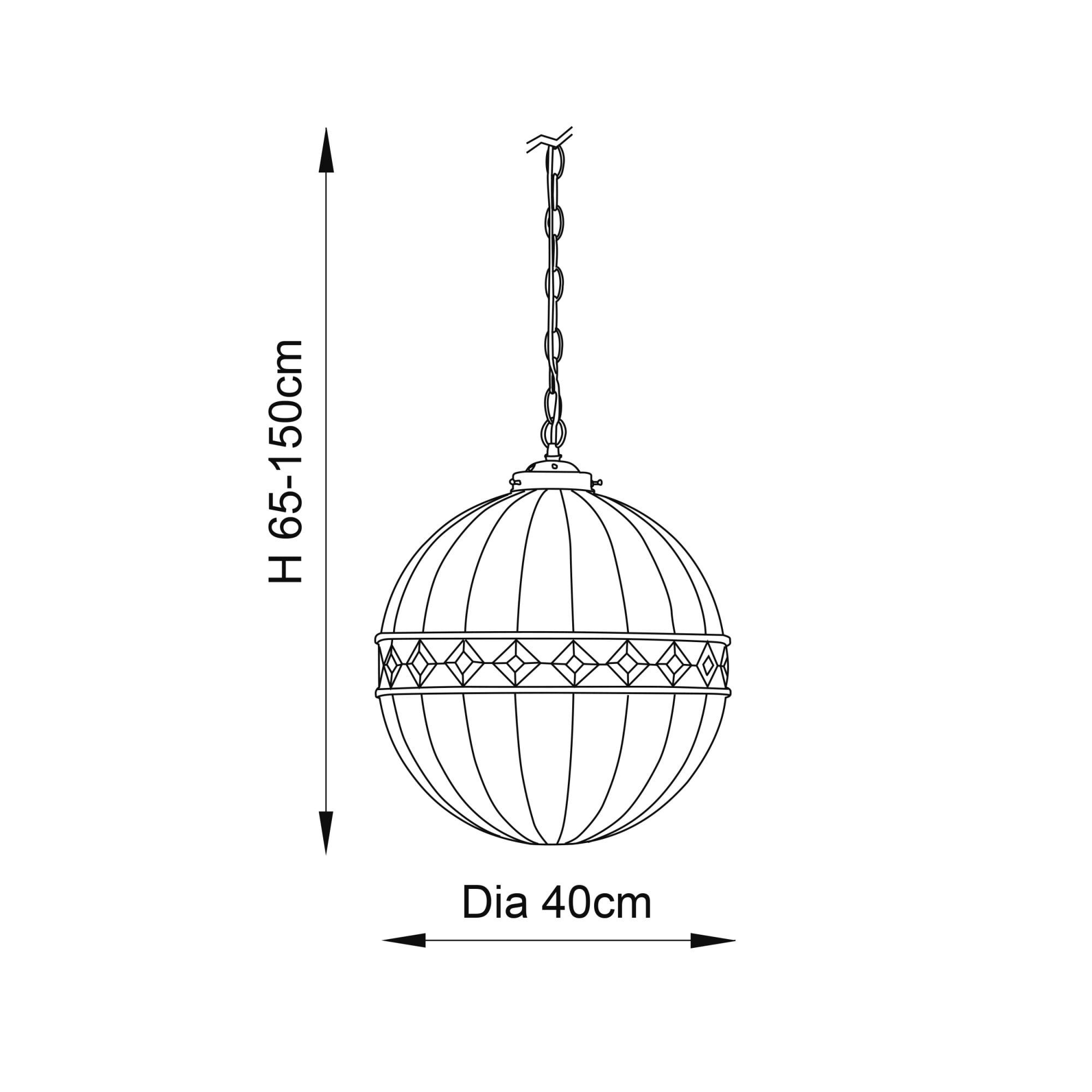 67045 Fargo Tiffany Medium Globe 1 Light Pendant