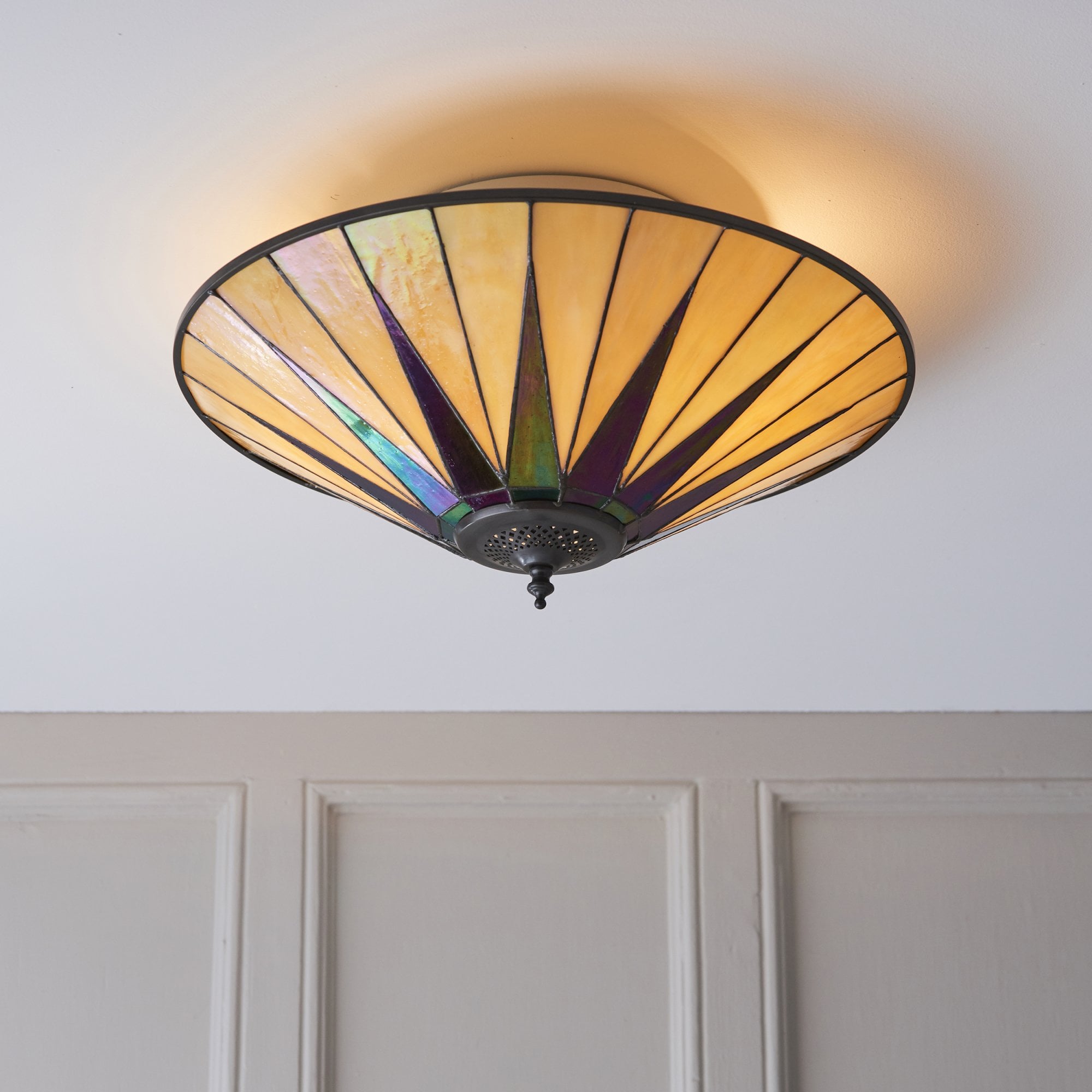 70240 Dark Star Tiffany Large 2 Light Flush