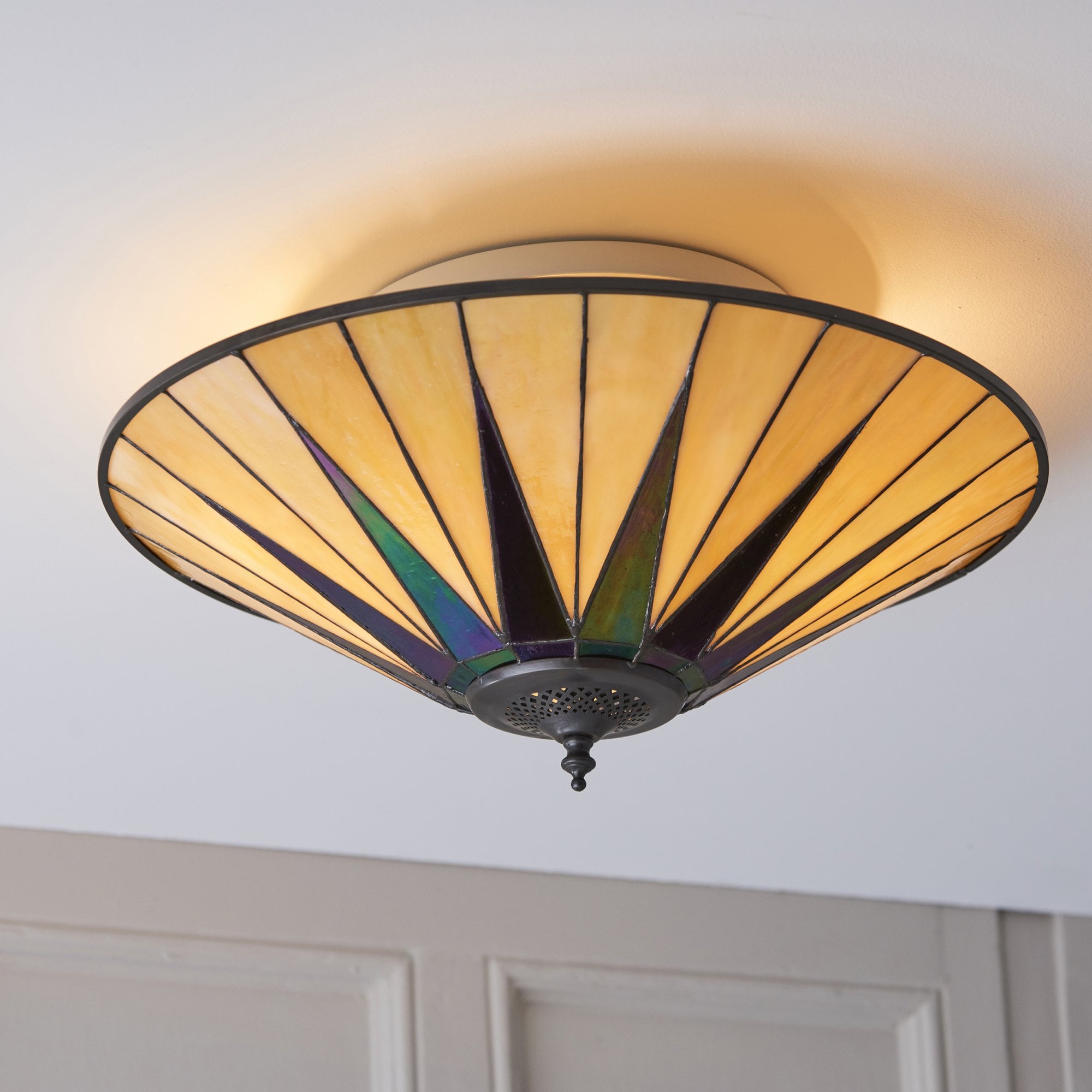 70240 Dark Star Tiffany Large 2 Light Flush