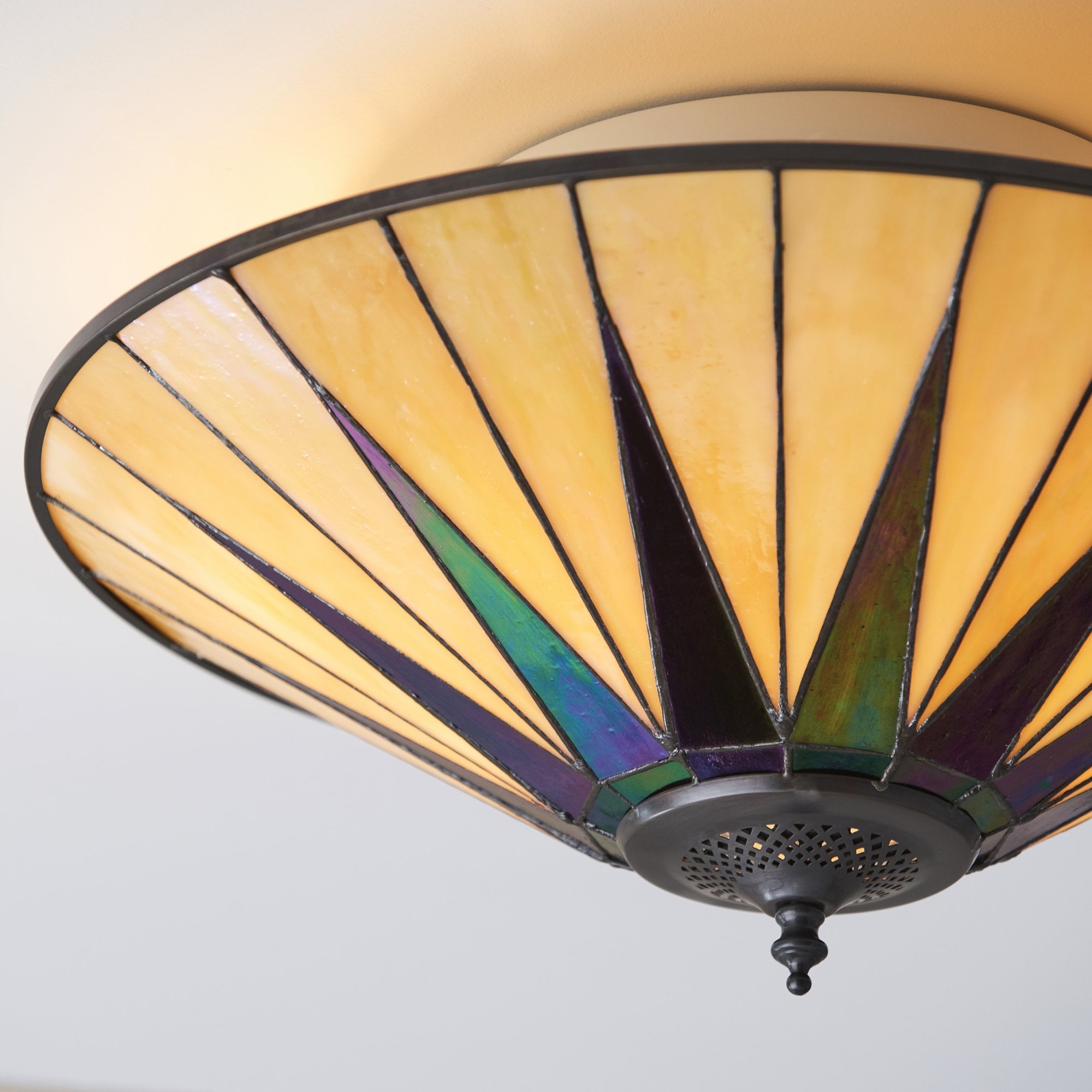70240 Dark Star Tiffany Large 2 Light Flush