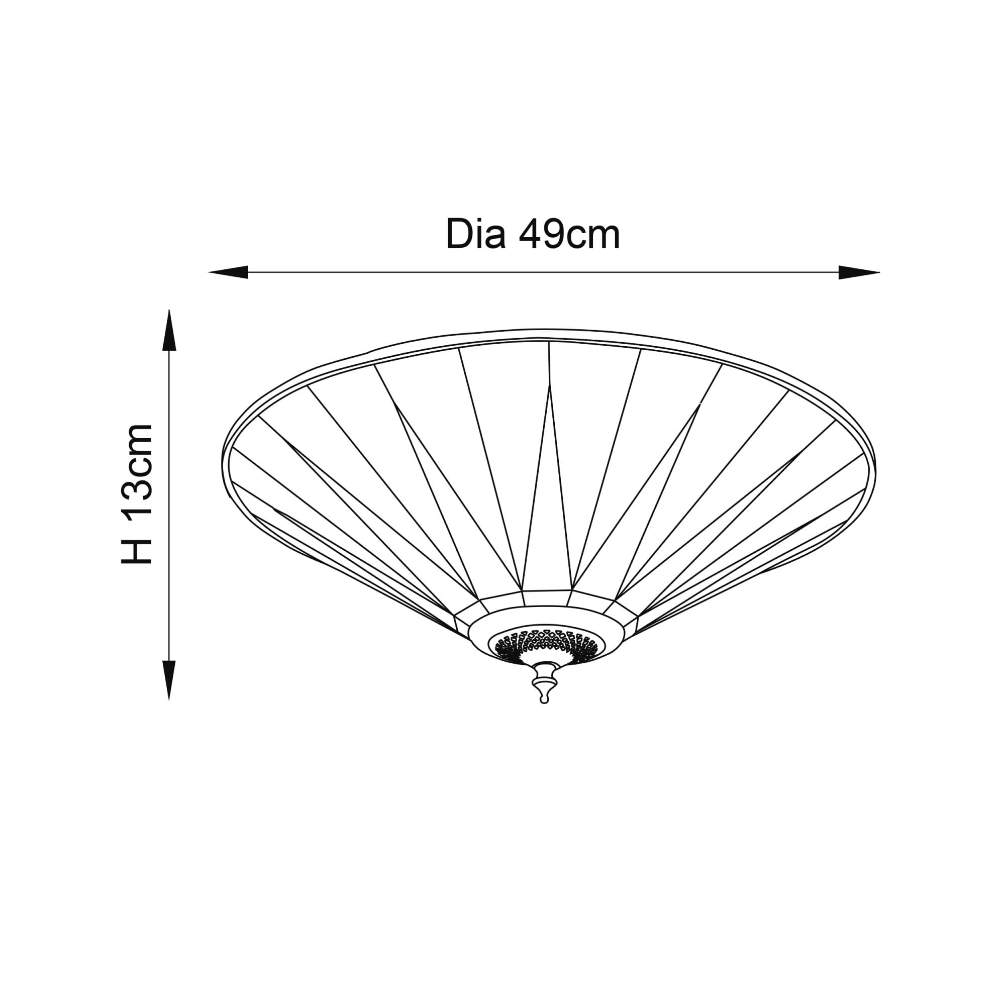 70240 Dark Star Tiffany Large 2 Light Flush